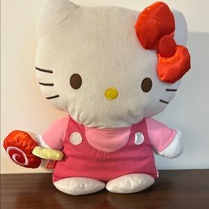 Reserved for Paula, Hello Kitty Plush with Pink Dress and Red Bow